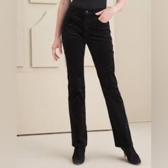 NWT Chico’s High Rise Velvet Slim Black Bootcut Jeans Size 12 Tall (2T) - Picture 1 of 11